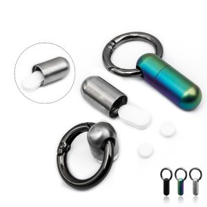 Mini Keychain Pill Container - Waterproof Metal Storage Case