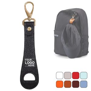 Leather Hat Clip Holder with Gold Hook for Backpack