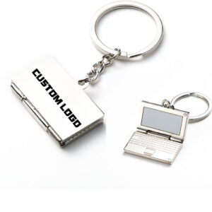 Fun Mini Metal Laptop-Shaped Keychain Unique Tech Accessory