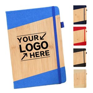 Custom Eco Bamboo Cover Notebook with Elastic for Promo
