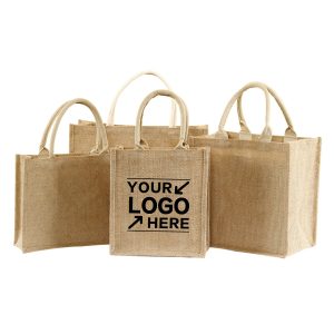 Custom Eco Jute Shopping Tote Natural Reusable Market Bags
