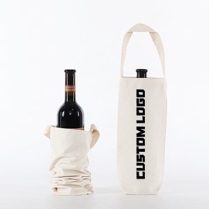 Canvas Wine Tote Bag - Single Bottle Carrier Gift