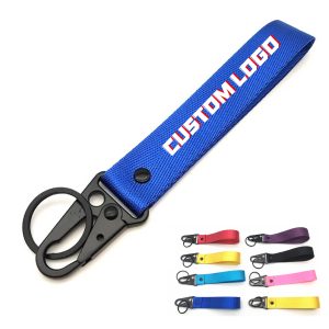 Heavy Duty Nylon Key Ring Strap Colorful Carabiner Clip