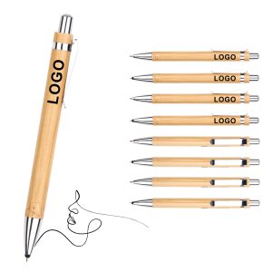 Custom Logo Bamboo Ballpoint Pen Eco Friendly