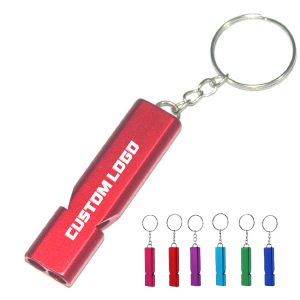 Aluminum Emergency Whistle Keychain with Ring