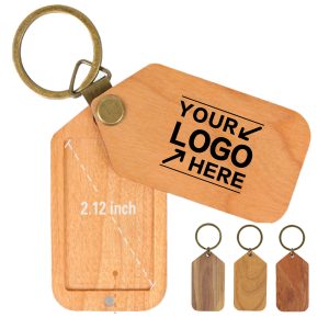Personalized Wooden Photo Keychain with Flip Cover
